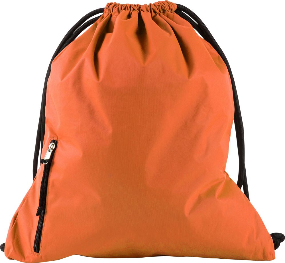 Pongee (190T) trekkoord rugzak Elise - voor bedrijven en relatiegeschenken - oranje