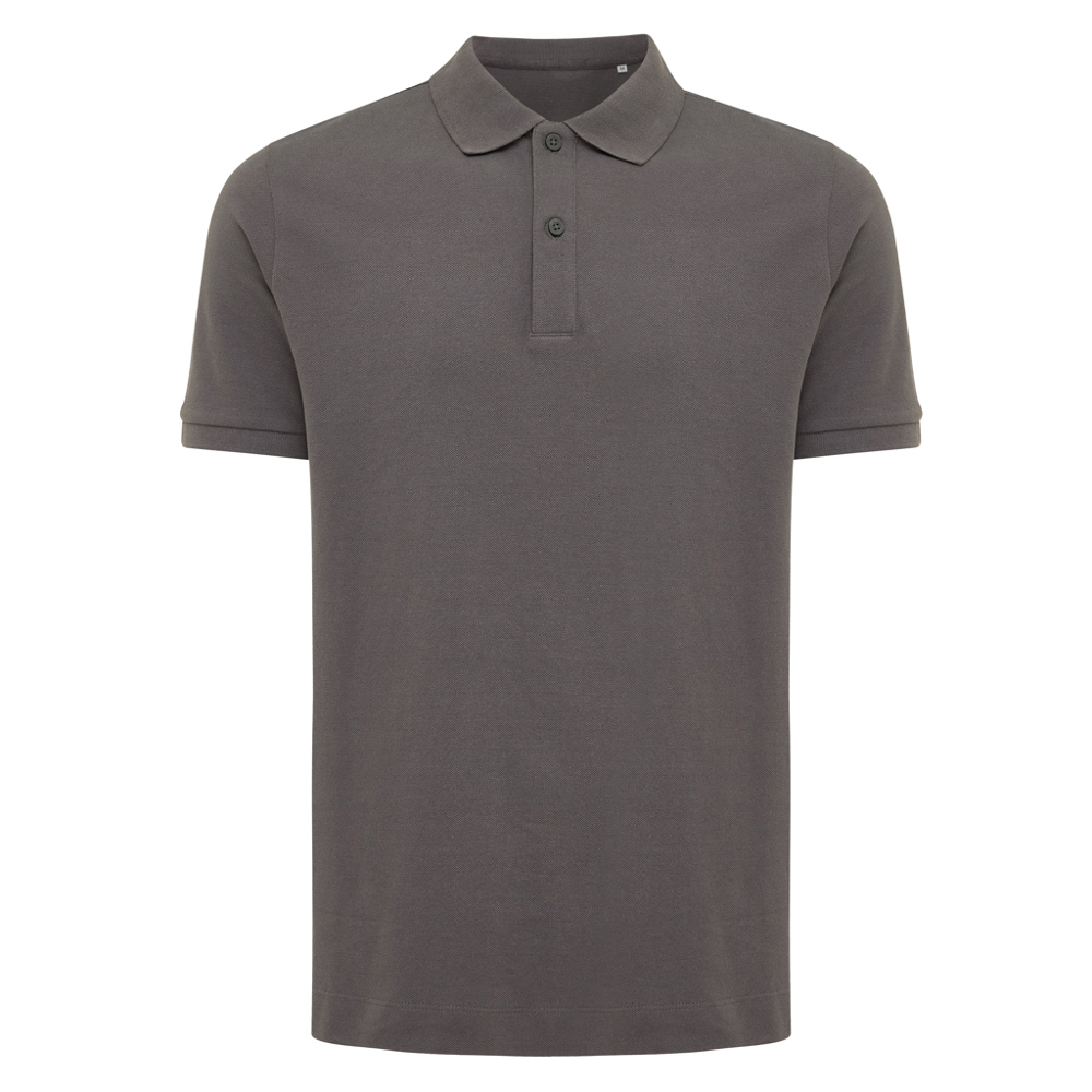 IQONIQ Yosemite gerecycled katoen pique polo - met logo of onbedrukt bestellen - antraciet (± PMS 19-3900 TCX)