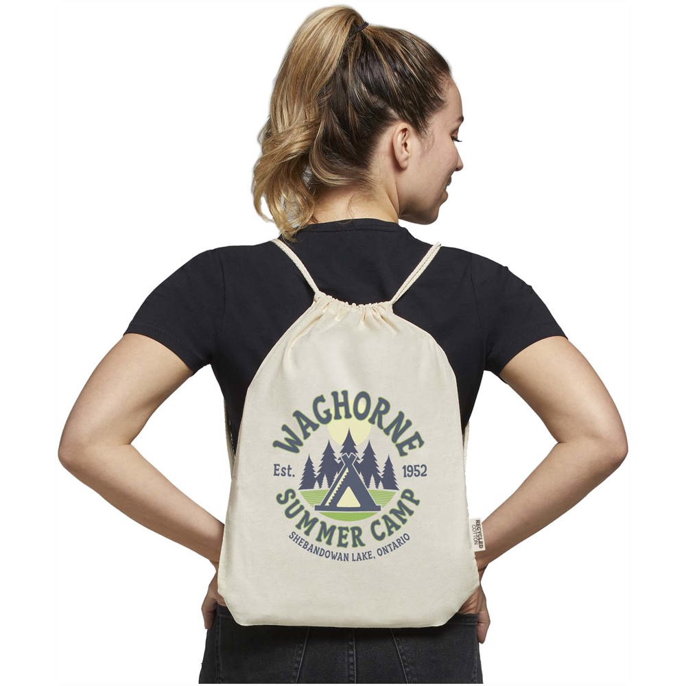 Oregon tas met trekkoord van 140 g/m² GRS gerecycled katoen