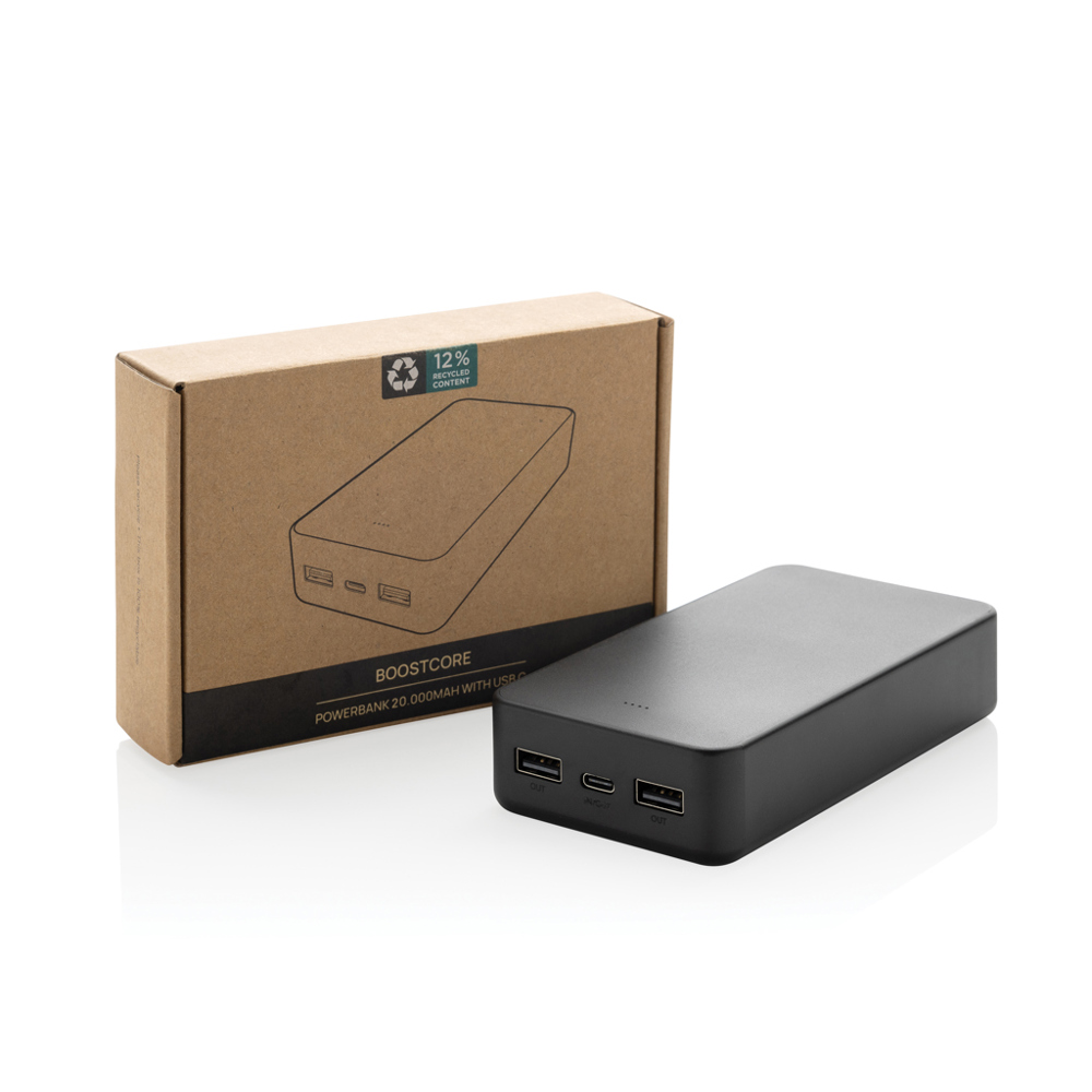 Boostcore RCS recycled plastic powerbank 20.000mAh met USB C