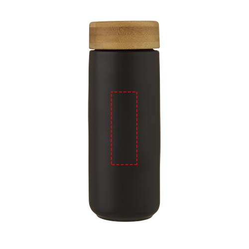 Lumi keramische beker met deksel van bamboe van 300 ml
