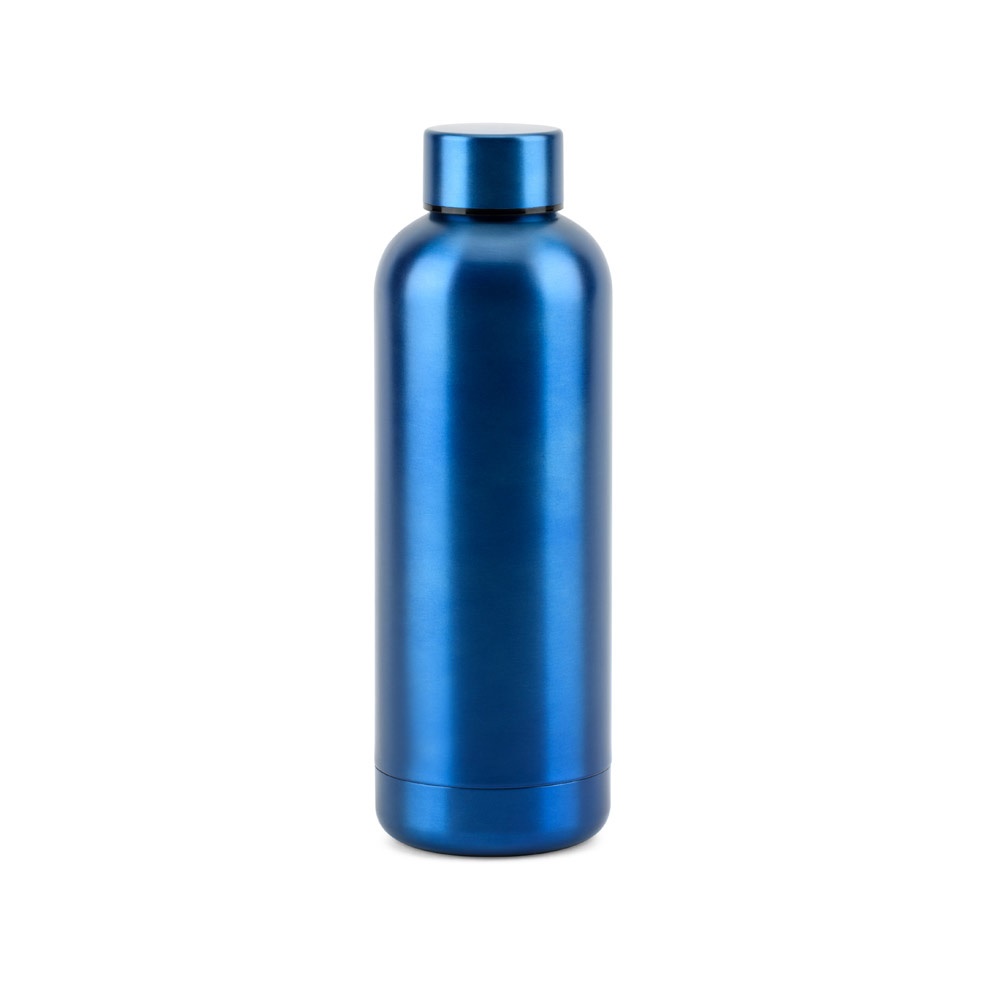 ODIN METTALIC. Fles van 90% gerecycled roestvrijstaal 550 mL - met logo of onbedrukt bestellen - Royal Blauw