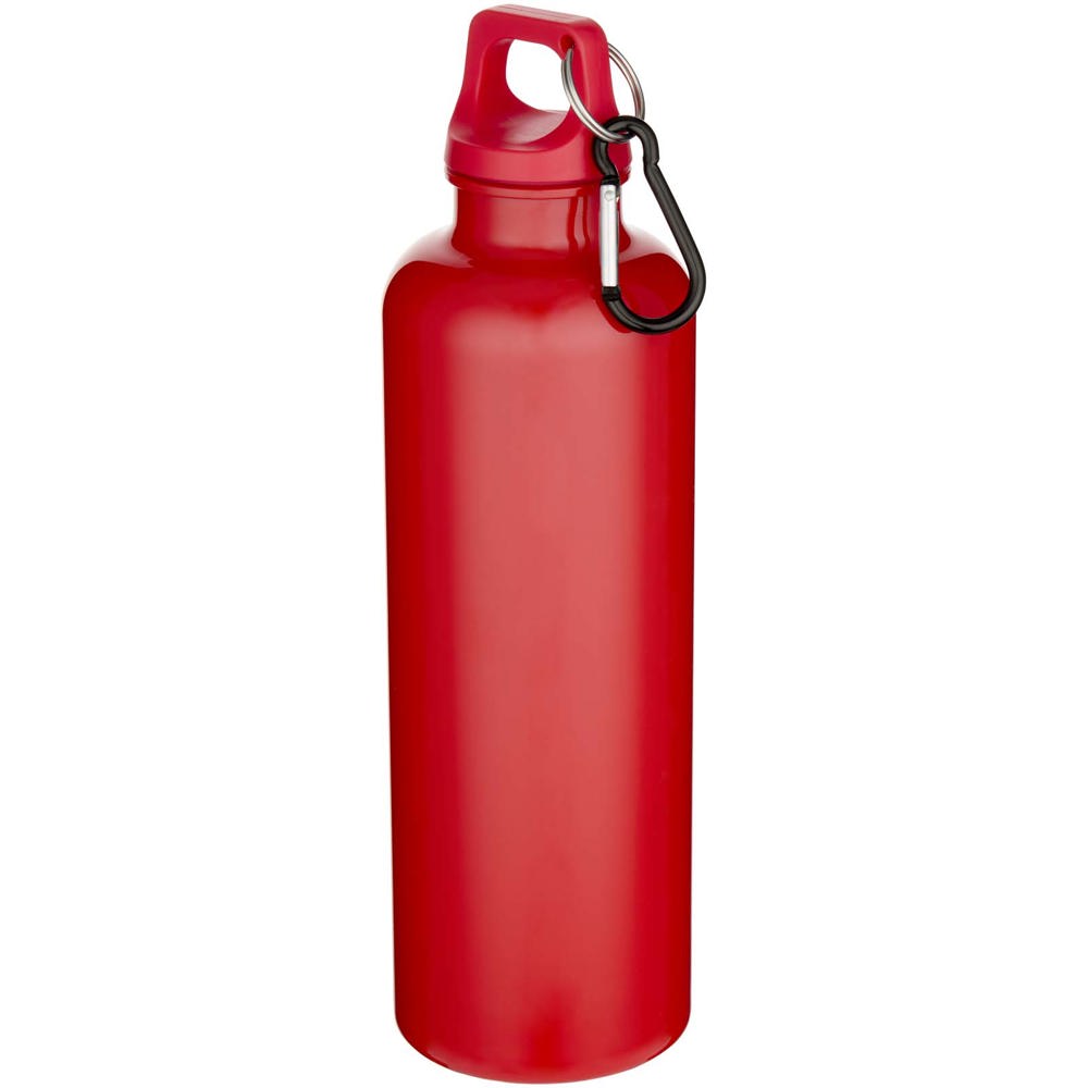Oregon 750 ml effen RCS gerecycleerde plastic drinkfles met karabijnhaak - met logo of onbedrukt bestellen - rood