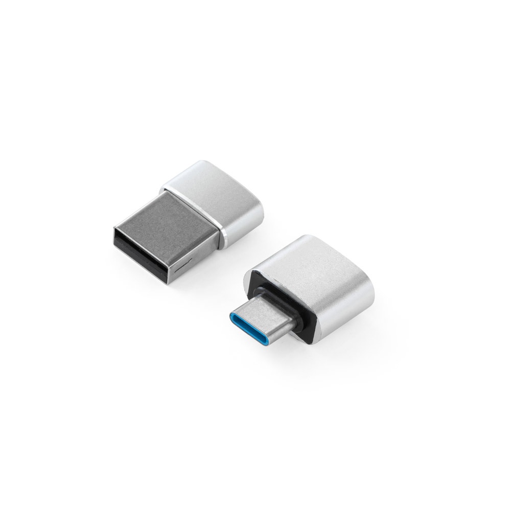 MINSKY. Set van 2 aluminium USB-A / USB-C adapters