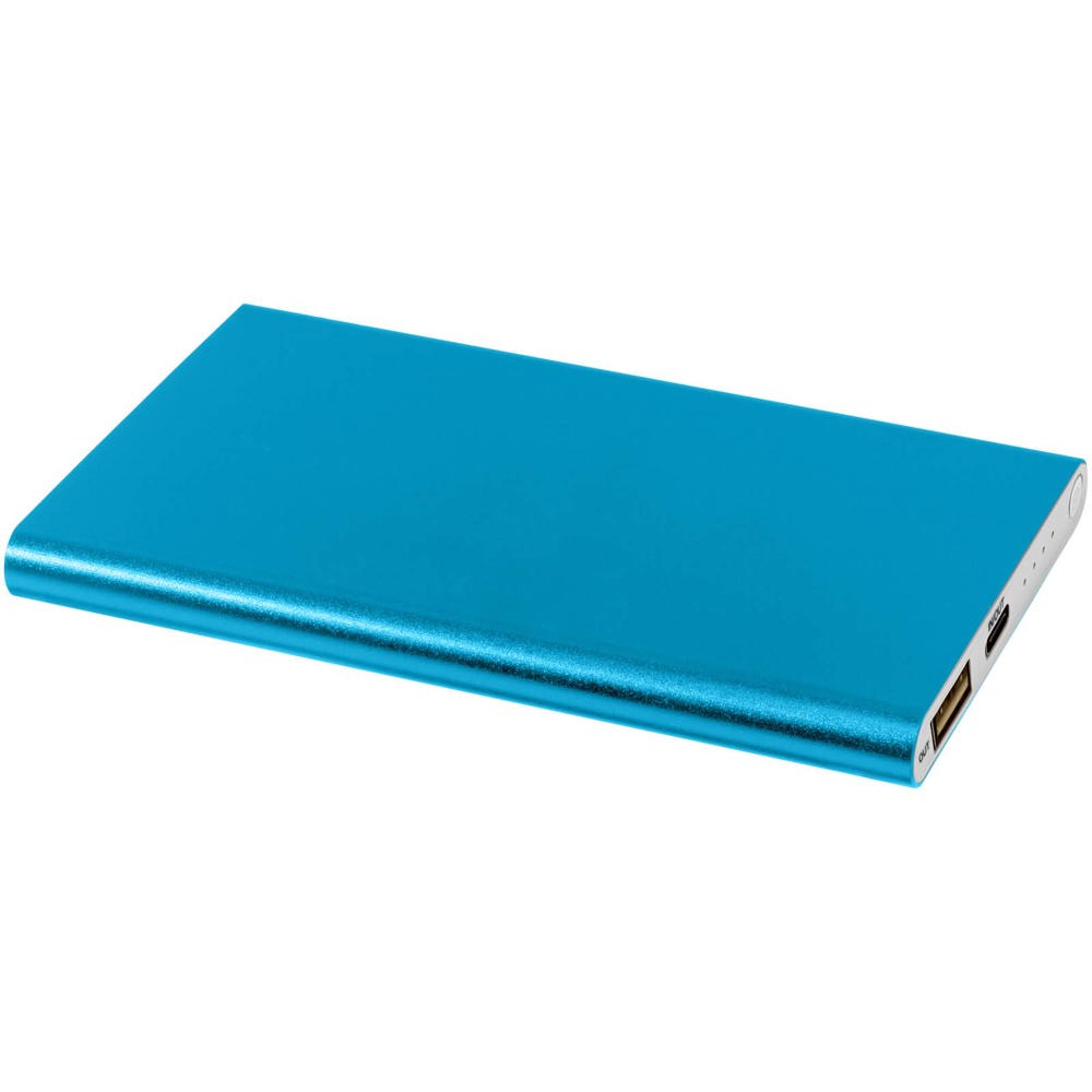 Pep aluminium powerbank 4000 mAh - met logo of onbedrukt bestellen - Lichtblauw
