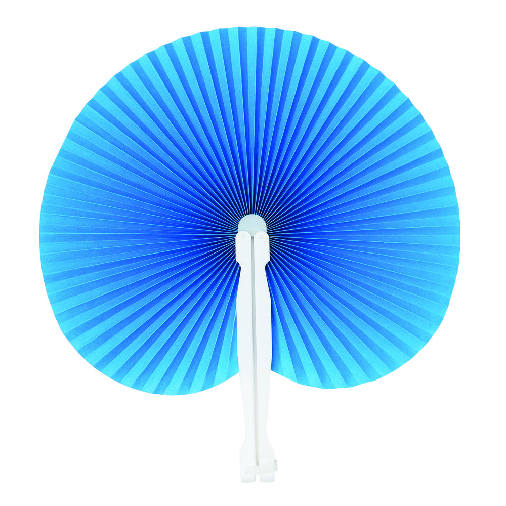 PEACOCK - Opvouwbare waaier - voor bedrijven en relatiegeschenken - blauw