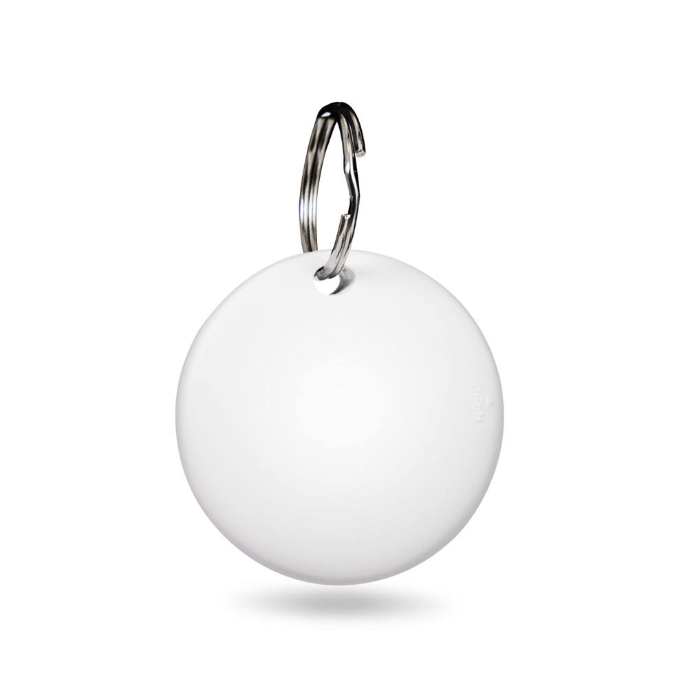 Aqiila Tagbird Waterbestendige Tracker met sleutelring - met logo of onbedrukt bestellen - Wit