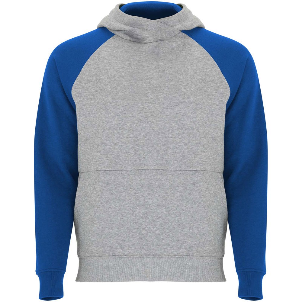 Badet tweekleurige kinderhoodie - met logo of onbedrukt bestellen - Gemêleerd grijs, Koningsblauw