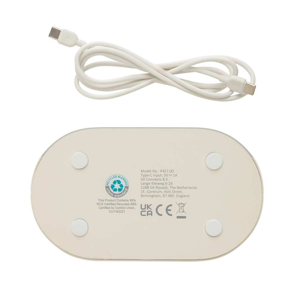 LumaRise RCS gerecycled plastic wekker met witte ruis