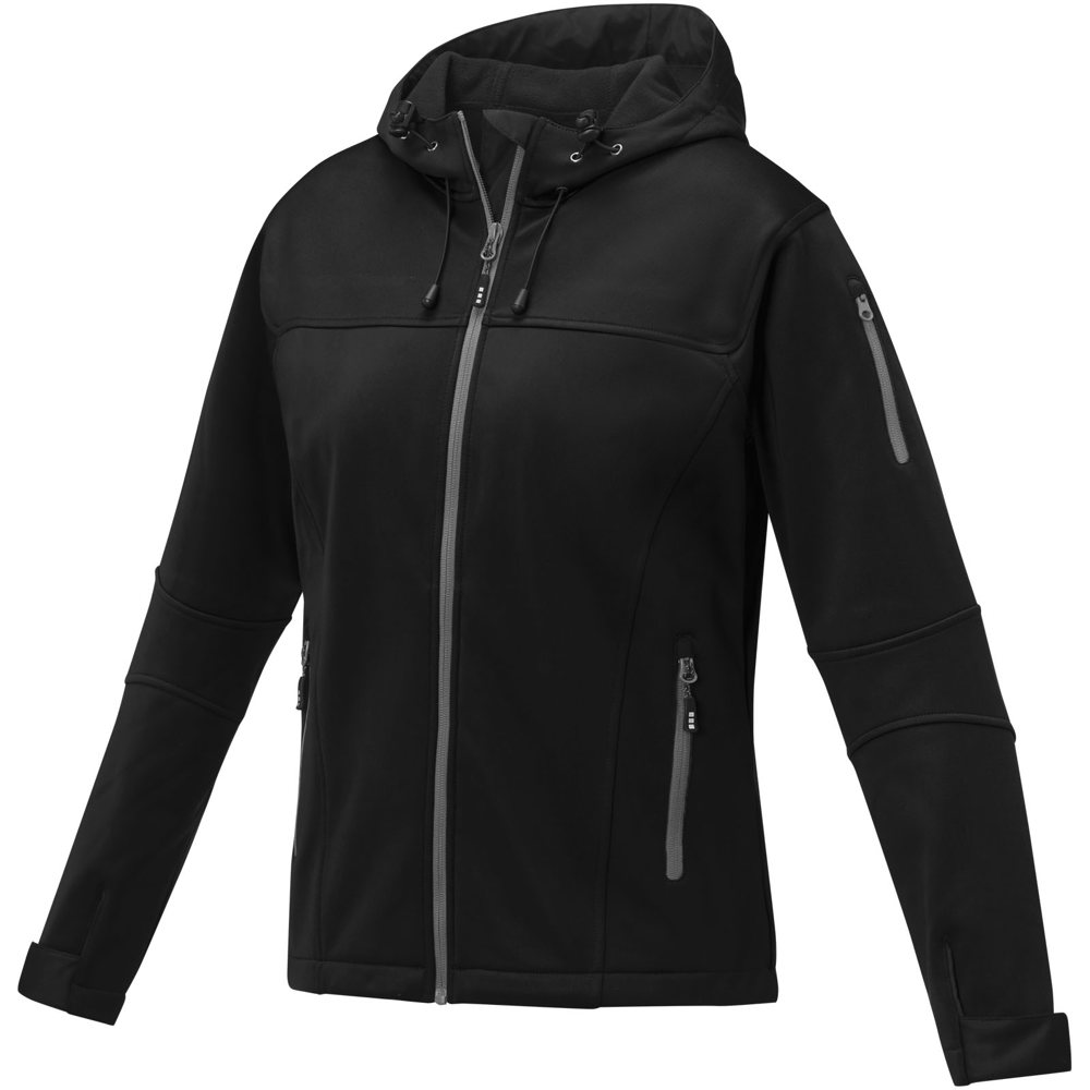 Match softshell dames jas - voor bedrijven en relatiegeschenken - zwart