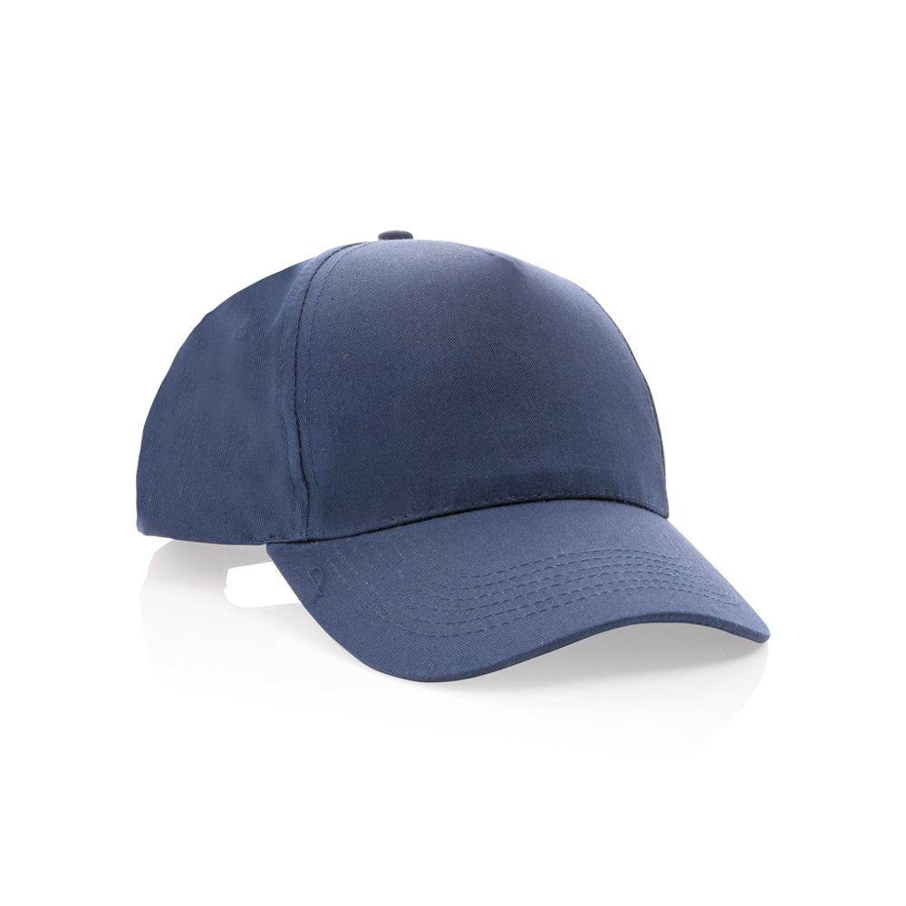 Impact AWARE™ 5 panel 190gr gerecycled katoenen cap - met logo of onbedrukt bestellen - donkerblauw (± PMS 539)