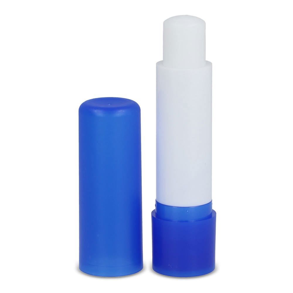 Klassieke lippenbalsemstick gerecycled materiaal - bedrukt of onbedrukt verkrijgbaar - Ecru / Blauw
