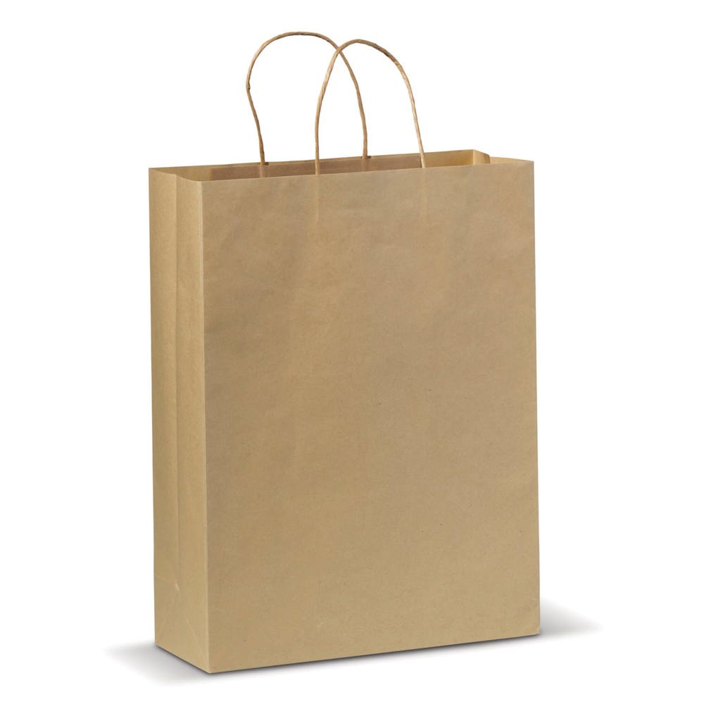 Draagtas papier groot 120g/m² - kopen of bedrukken - Licht Bruin