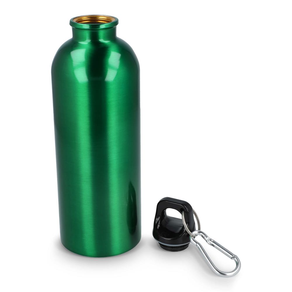 Gerecycled RVS Enkelwandige fles met Karabijnhaak 500ml