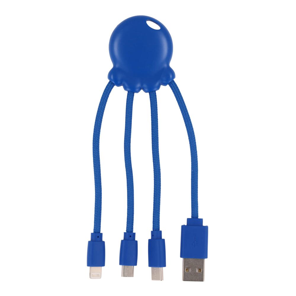 2087 | Xoopar Eco Octopus Oplaadkabel - voor bedrijven en relatiegeschenken - Blauw