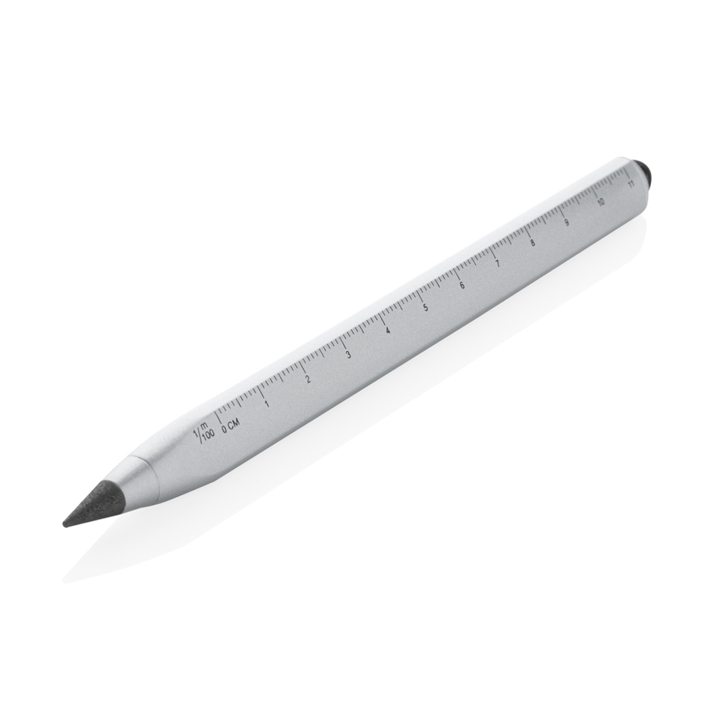 Eon RCS gerecycled aluminium infinity pen - voor bedrijven en relatiegeschenken - zilver (± PMS 428)