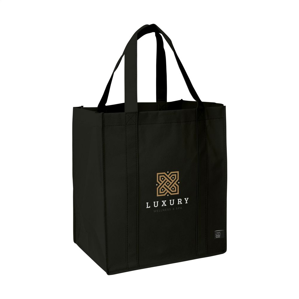 Shop XL GRS RPET (80 g/m²) winkeltas - met logo of onbedrukt bestellen - Zwart