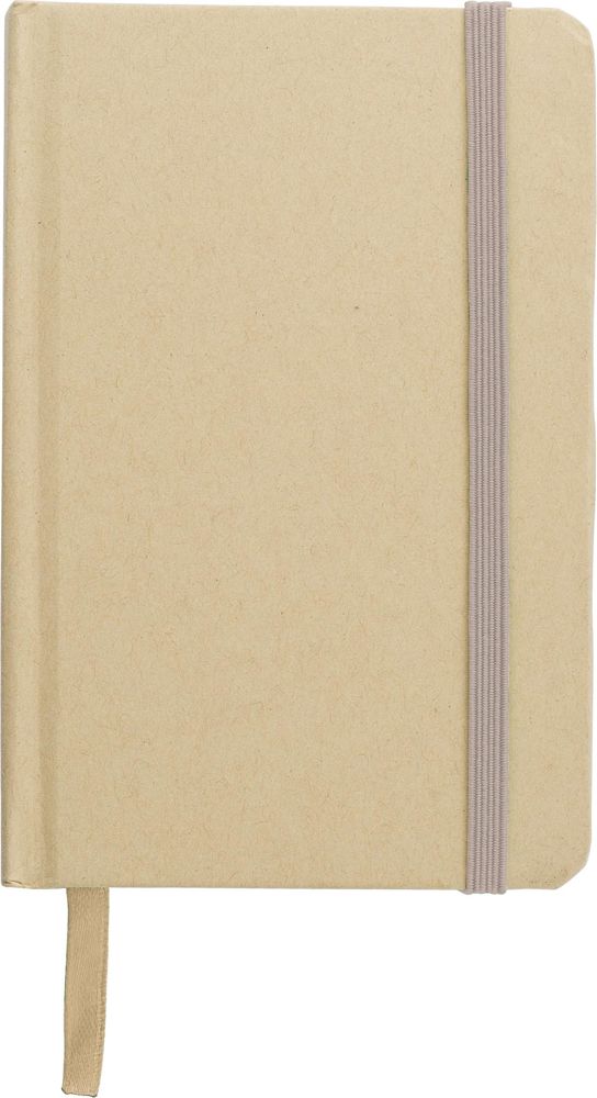 Gerecycled papieren notitieboek (A6) John - met logo of onbedrukt bestellen - khaki (écru)