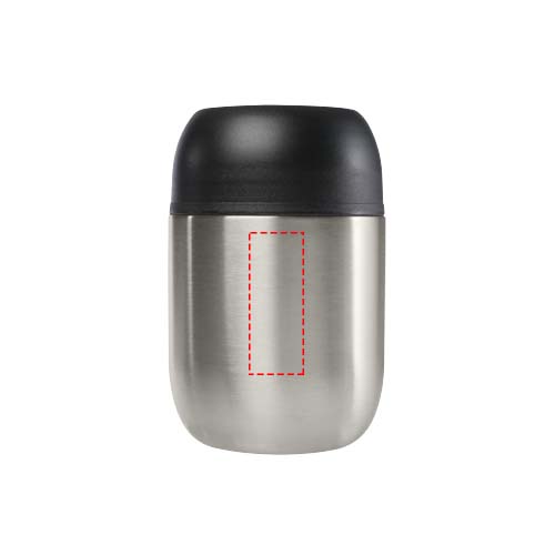 Supo 480 ml dubbelwandige lunchpot van gerecycled roestvrij staal met opvouwbare lepel