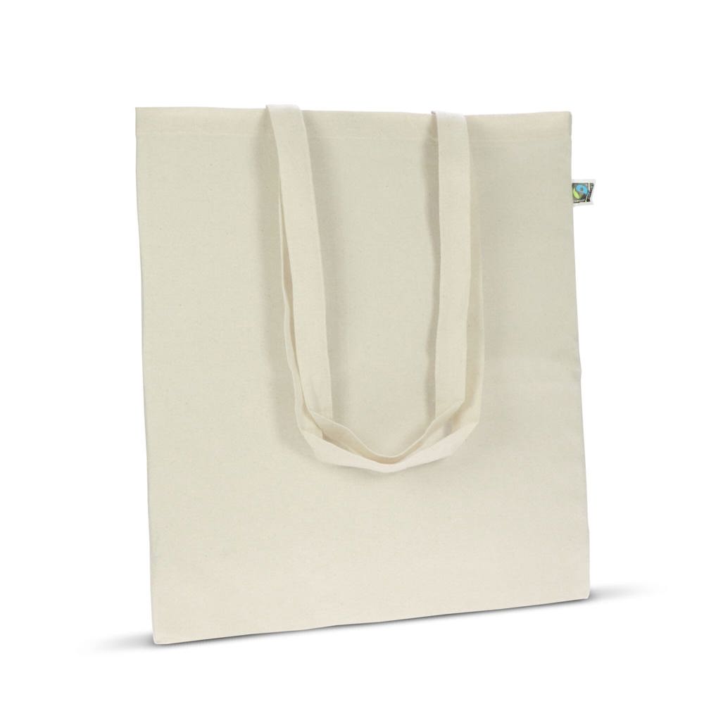 Fairtrade katoenen tas ecru lang 140g/m² 38x42cm