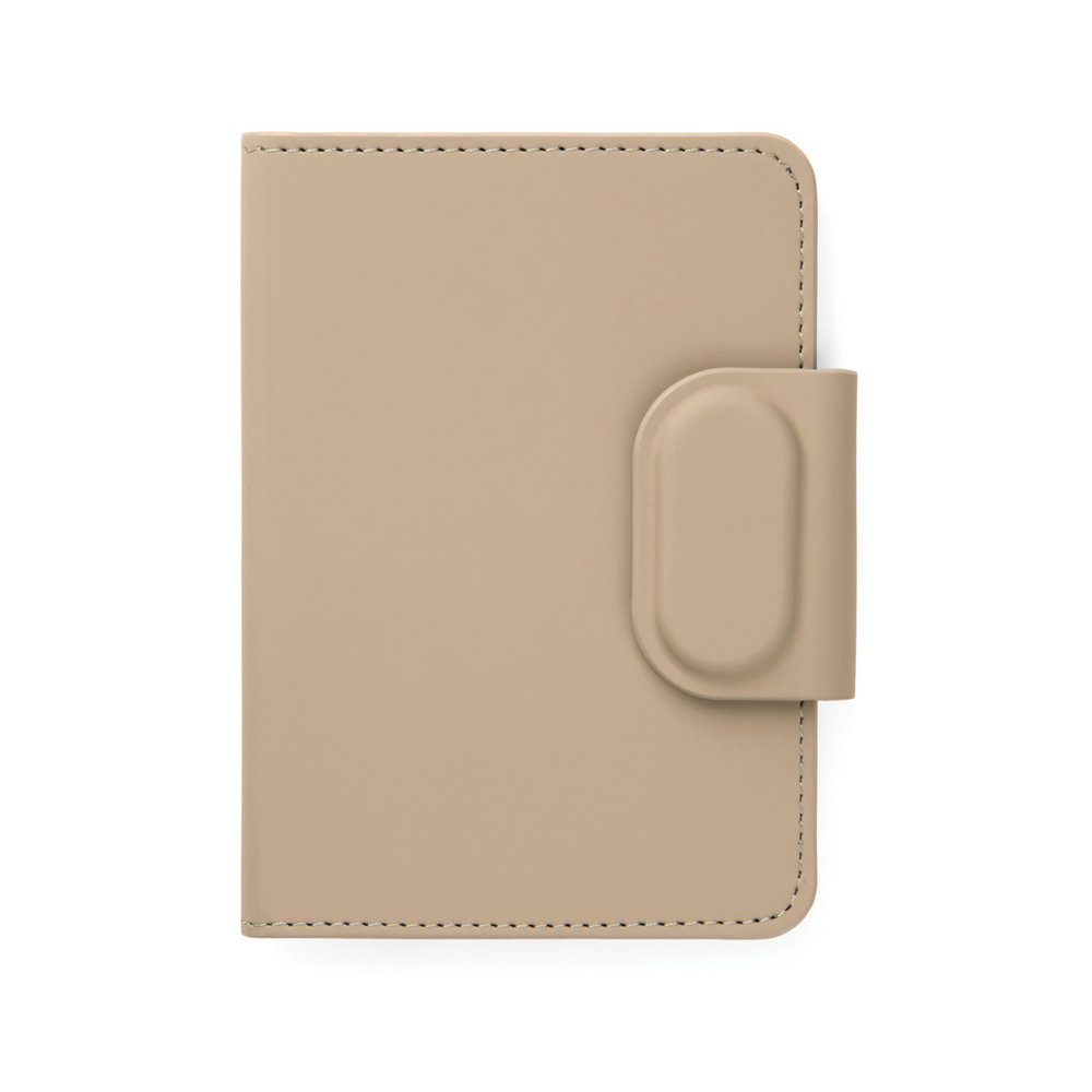 VINGA Baltimore RCS Passport houder met Dual FInder - kopen of bedrukken - greige (± PMS 7530)