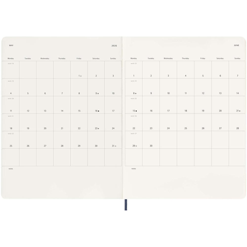 Moleskine week-agenda voor 12 maanden met zachte kaft XL