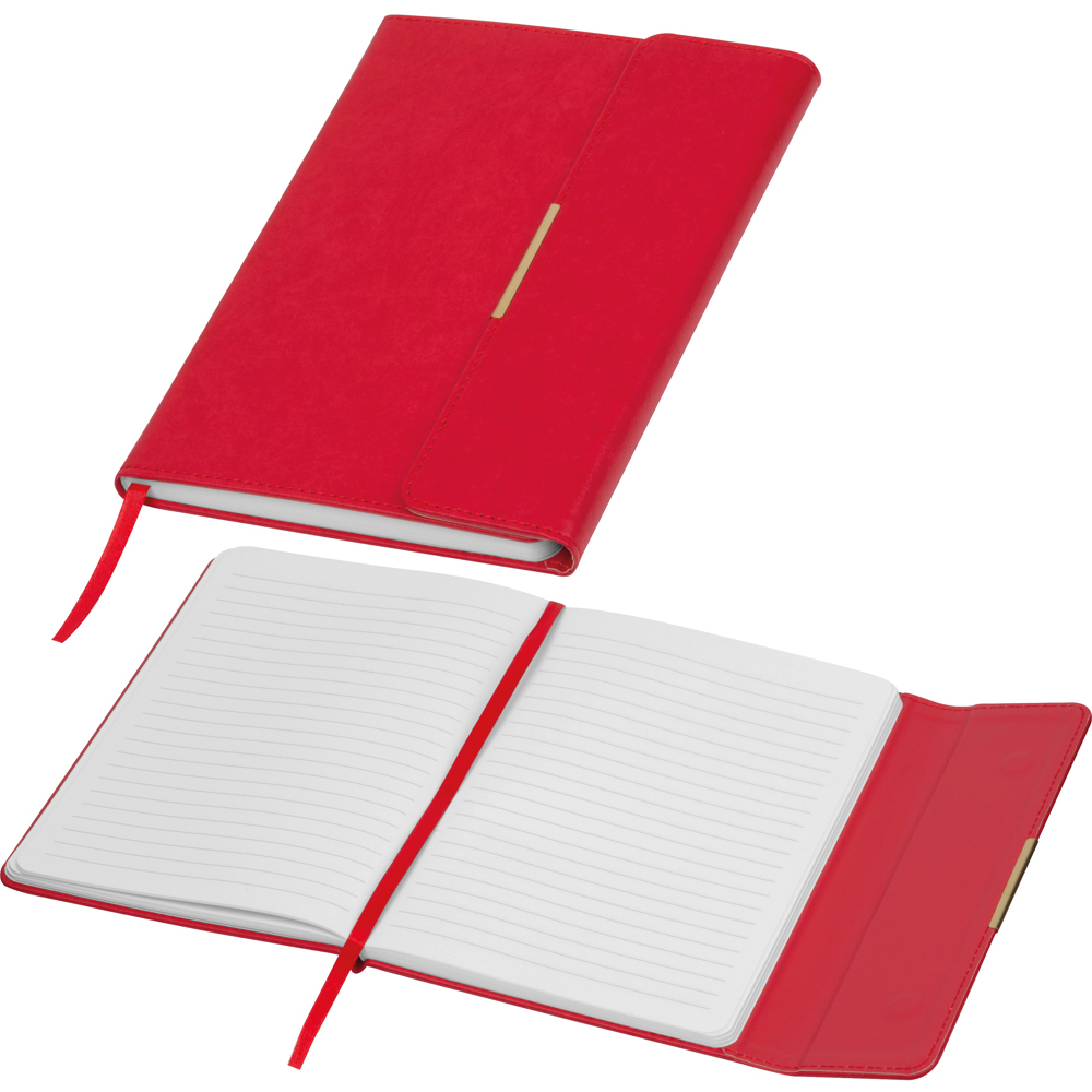 A5-notitieboekje met magnetische sluiting - rood