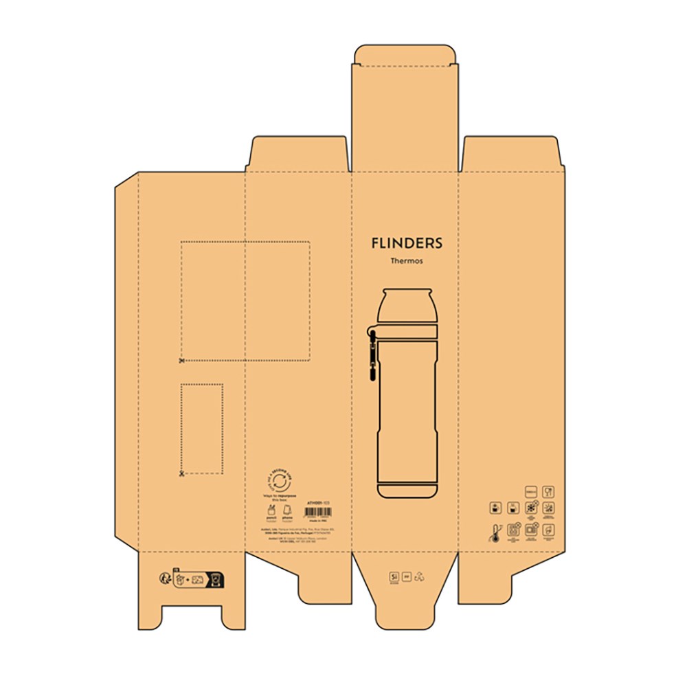 Flinders thermosfles gerecycled roestvrij staal 1080 ml - Bourgondië