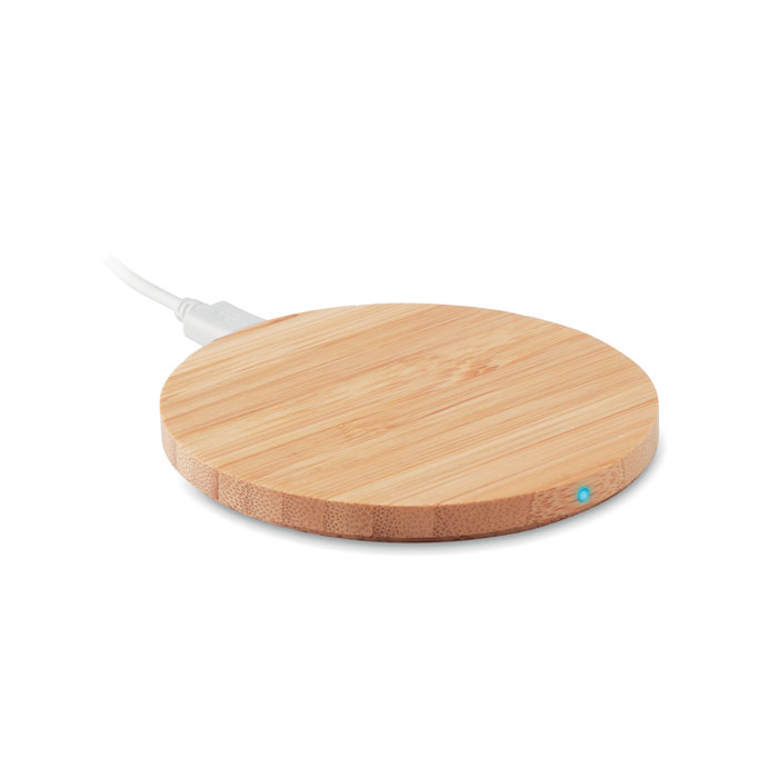 RUNDO LUX - Bamboe draadloze lader 15W - met logo of onbedrukt bestellen
