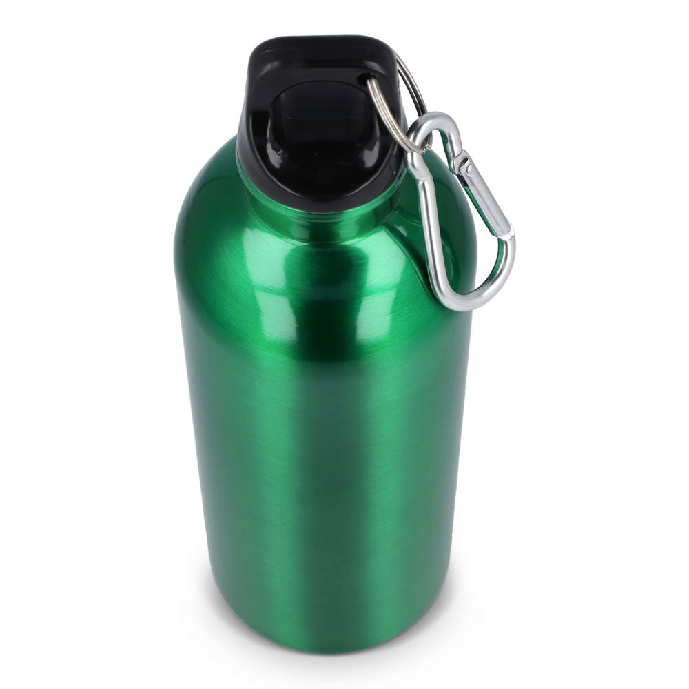 Gerecycled RVS Enkelwandige fles met Karabijnhaak 500ml