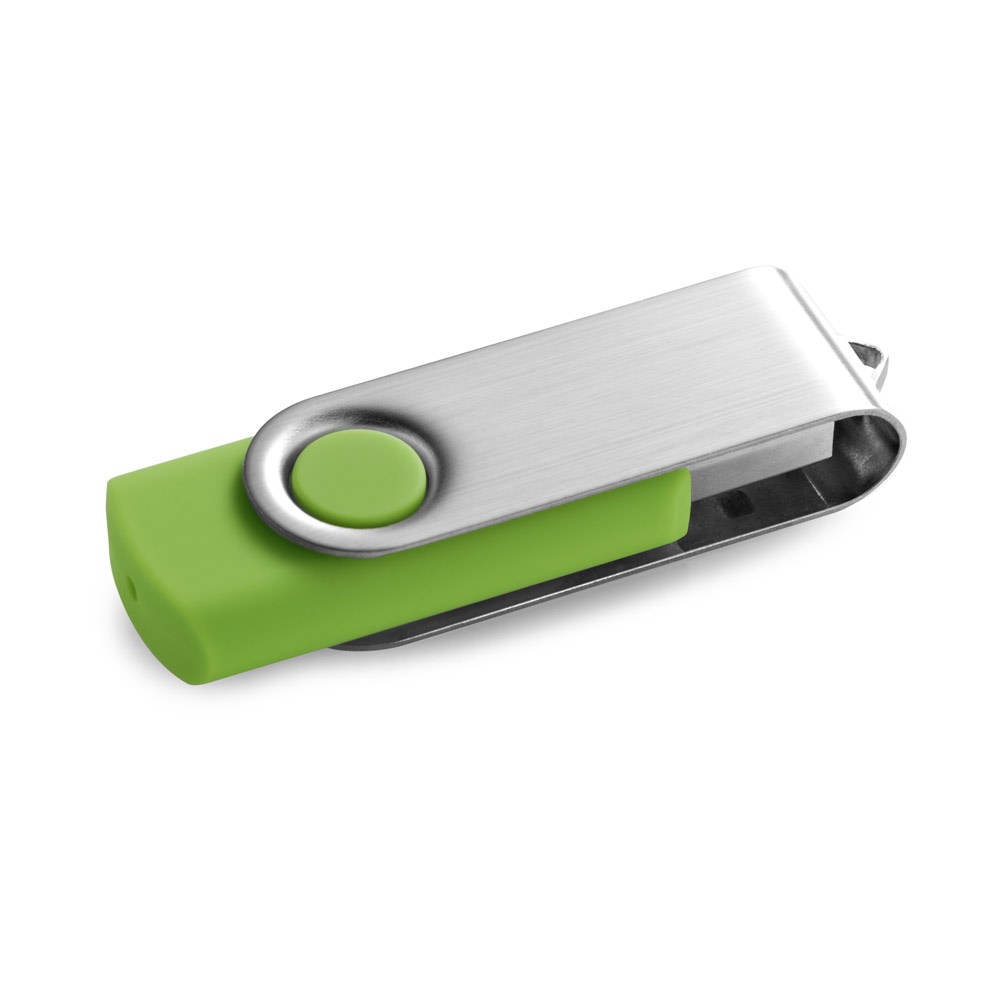 CLAUDIUS 8GB. 8 GB USB-stick met metalen clip - bedrukt of onbedrukt verkrijgbaar - Licht groen