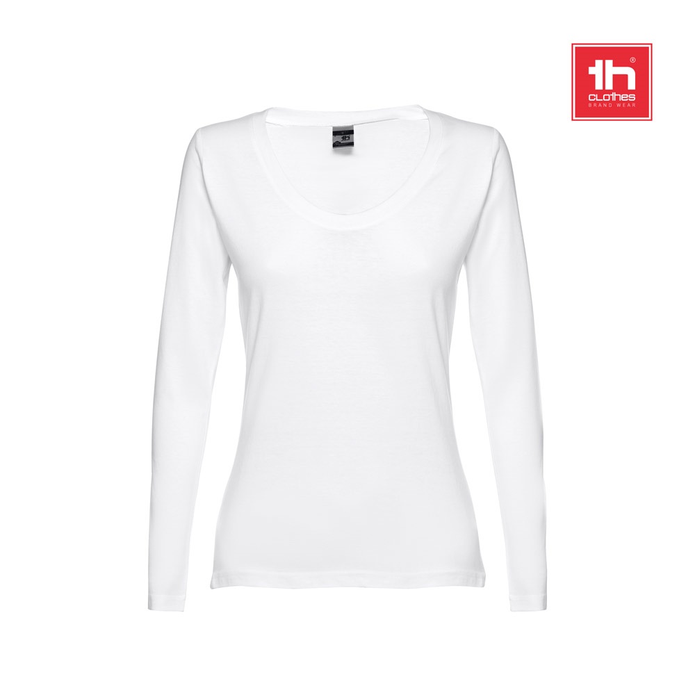 THC BUCHAREST WOMEN WH. Dames-T-shirt met lange mouwen en riem - met logo of onbedrukt bestellen