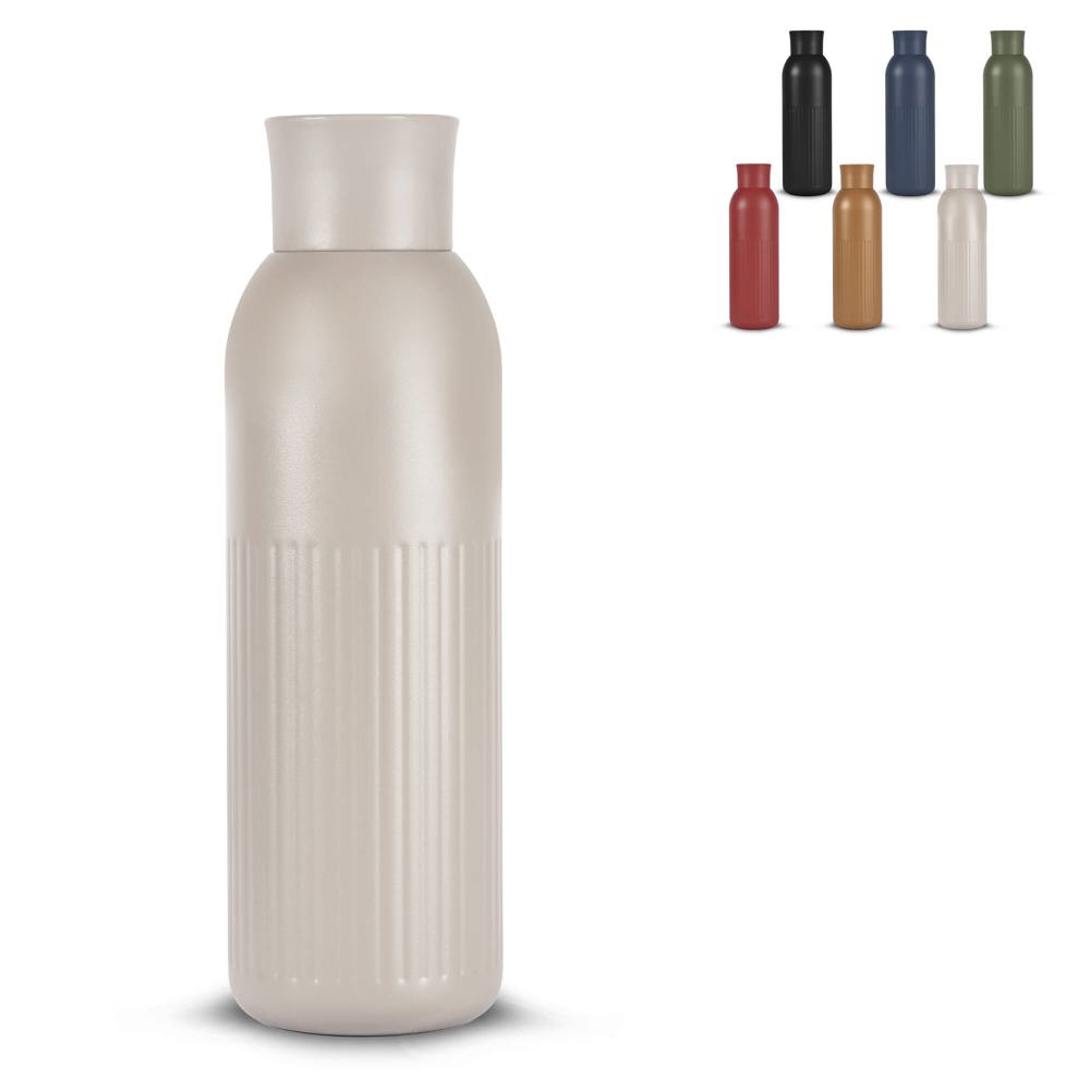 Sagaform Tekla Push stalen fles met druk dop gerecycled) 500 ml - bedrukt of onbedrukt verkrijgbaar