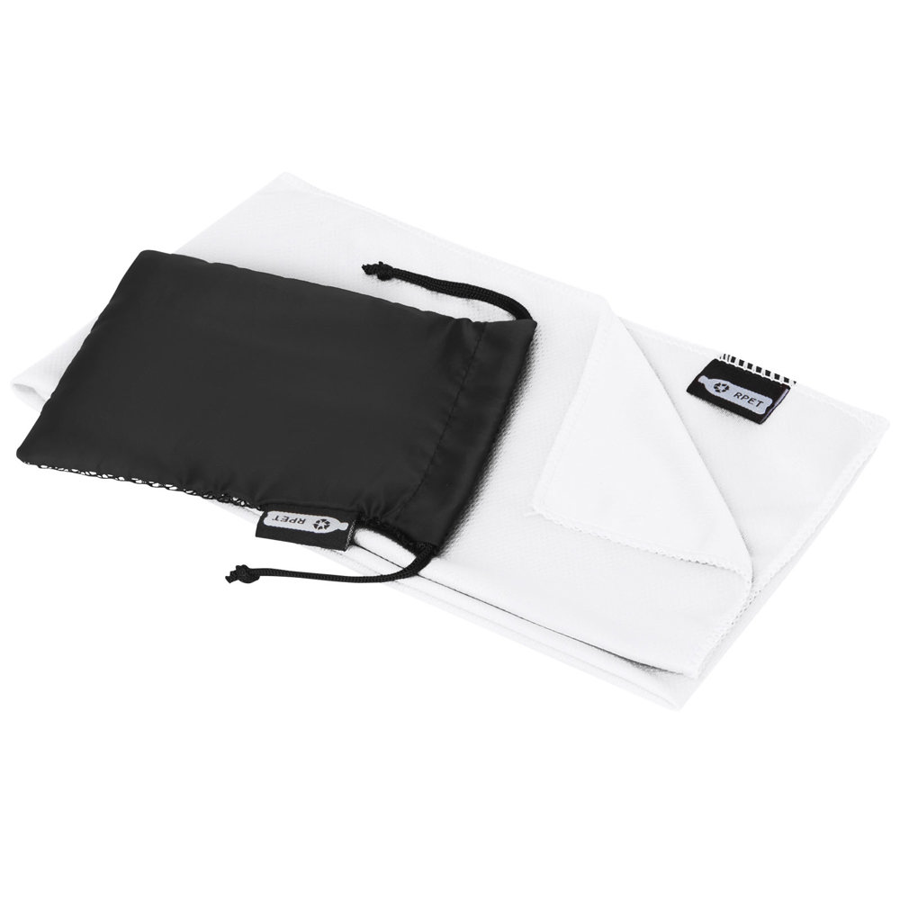 Raquel gerecyclede PET sport koelhanddoek in een pouch 80 x 30 cm - voor bedrijven en relatiegeschenken