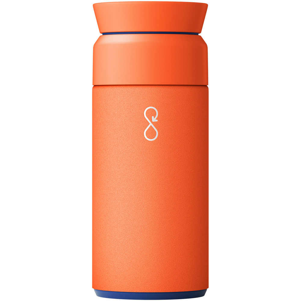 Ocean Bottle thermosfles van 350 ml - bedrukt of onbedrukt verkrijgbaar - Zon oranje