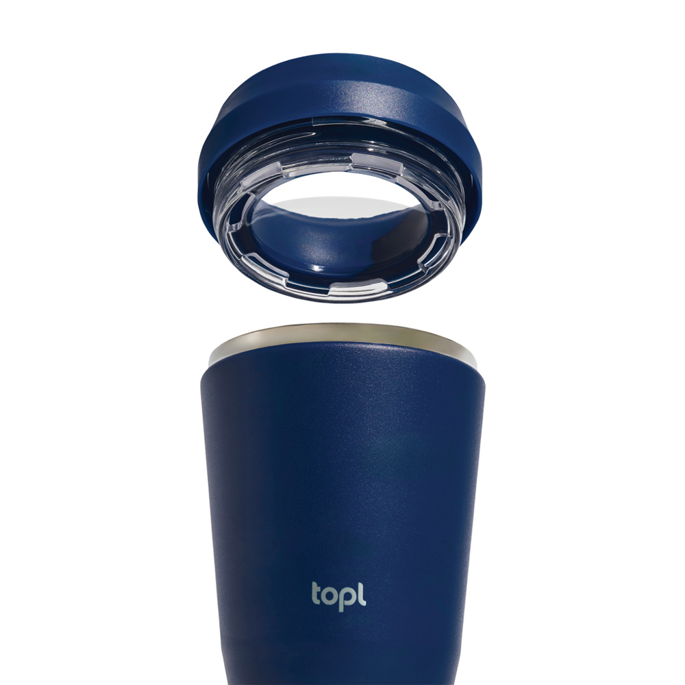 Topl Recycled Staal To Go beker gepatenteerd 360 Lid 235ml