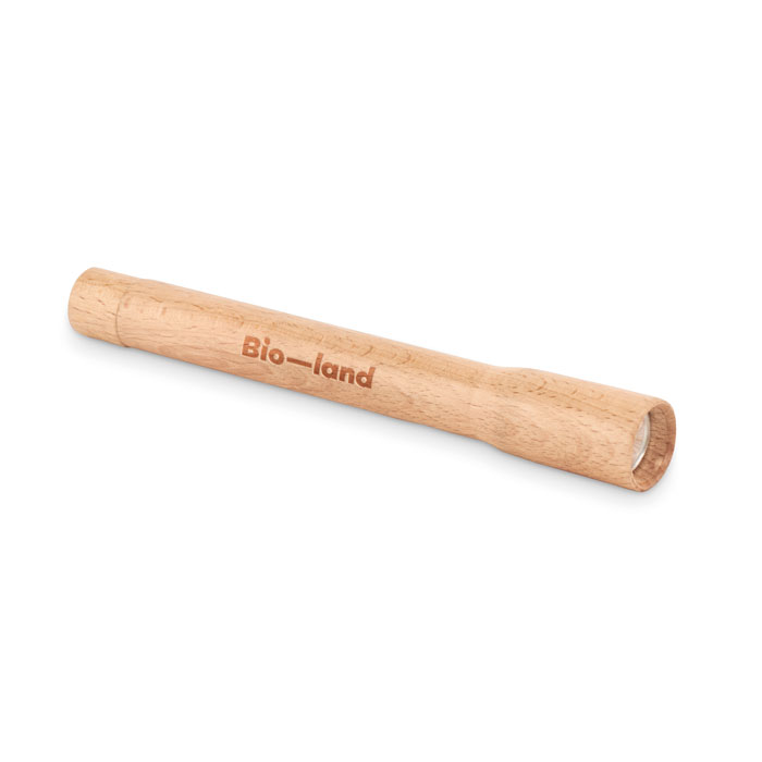 TELES - Houten zaklamp met COB-licht - voor bedrijven en relatiegeschenken