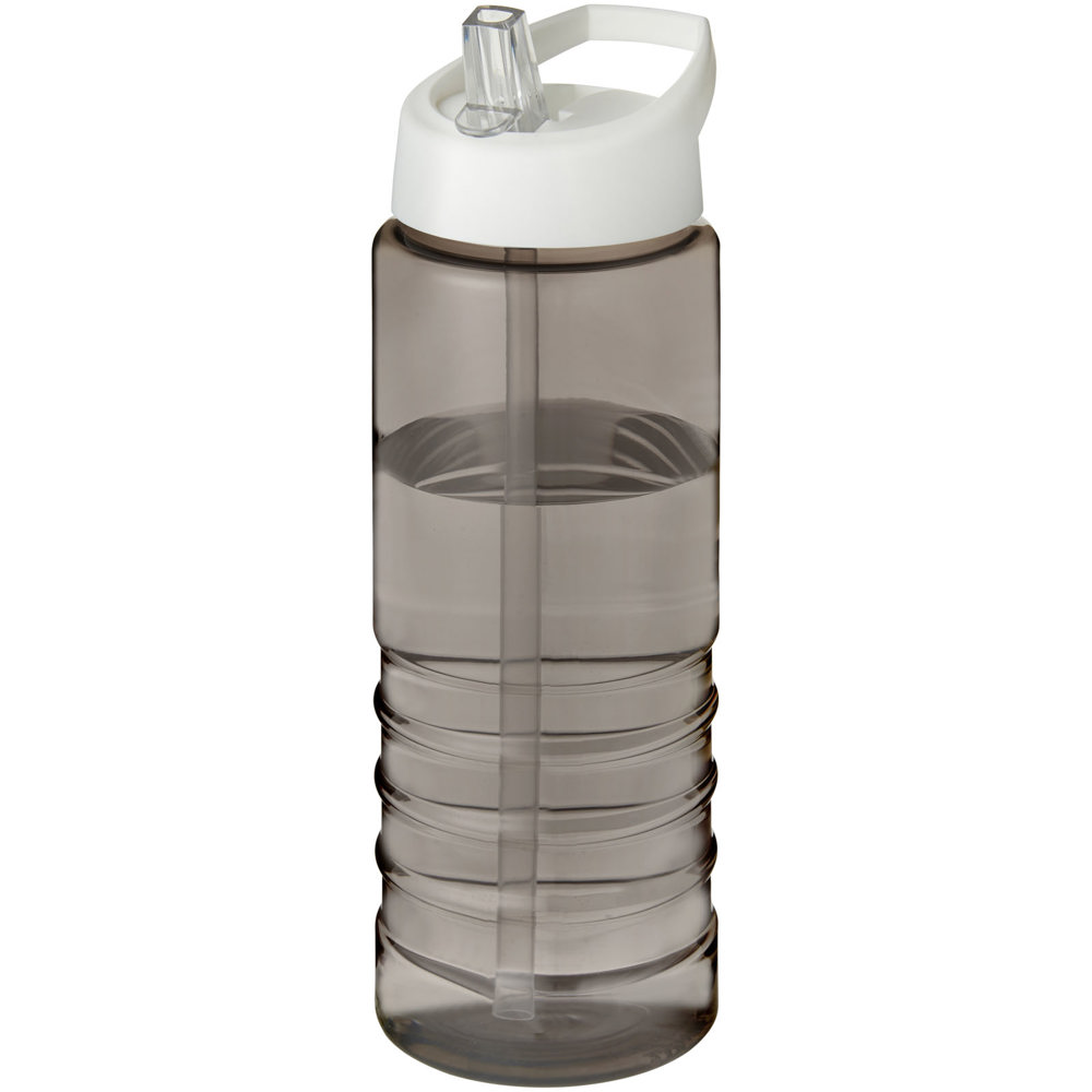 H2O Active® Eco Treble 750 ml drinkfles met tuitdeksel - bedrukt of onbedrukt verkrijgbaar - Houtskool, Wit