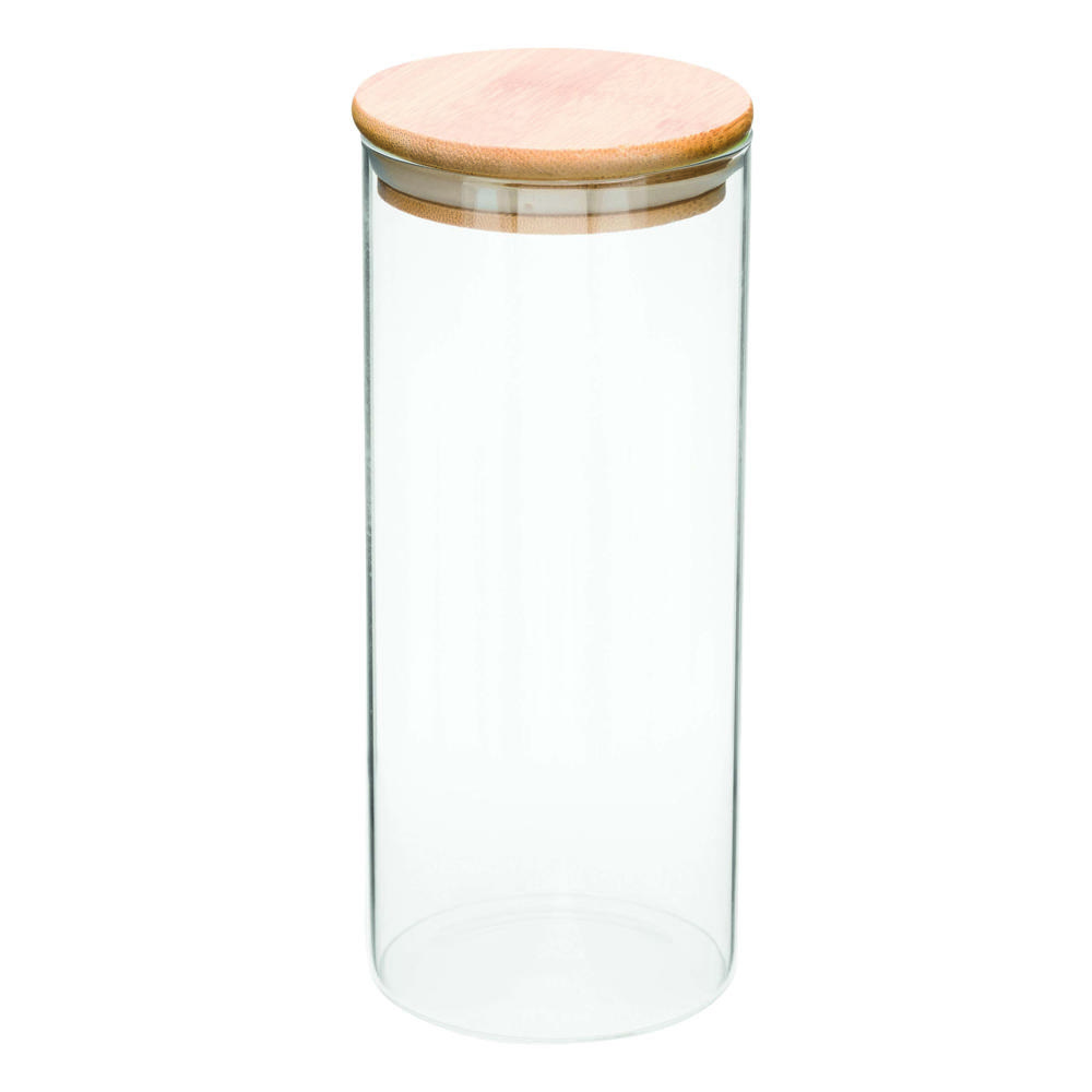 ECO STORAGE L - Glazen voorraadpot, kruiden enz., inhoud ca. 850 ml. - met logo of onbedrukt bestellen
