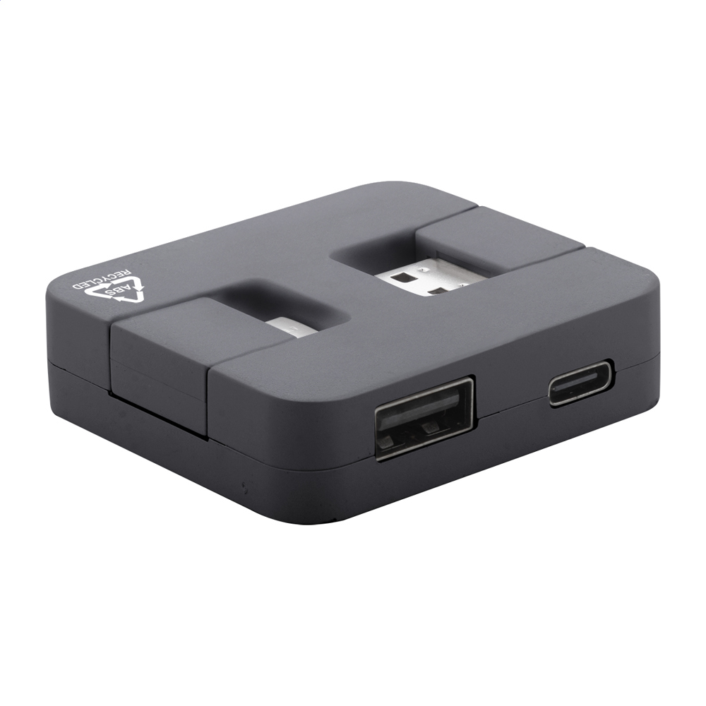 Rahubu - RABS USB-hub - kopen of bedrukken - zwart
