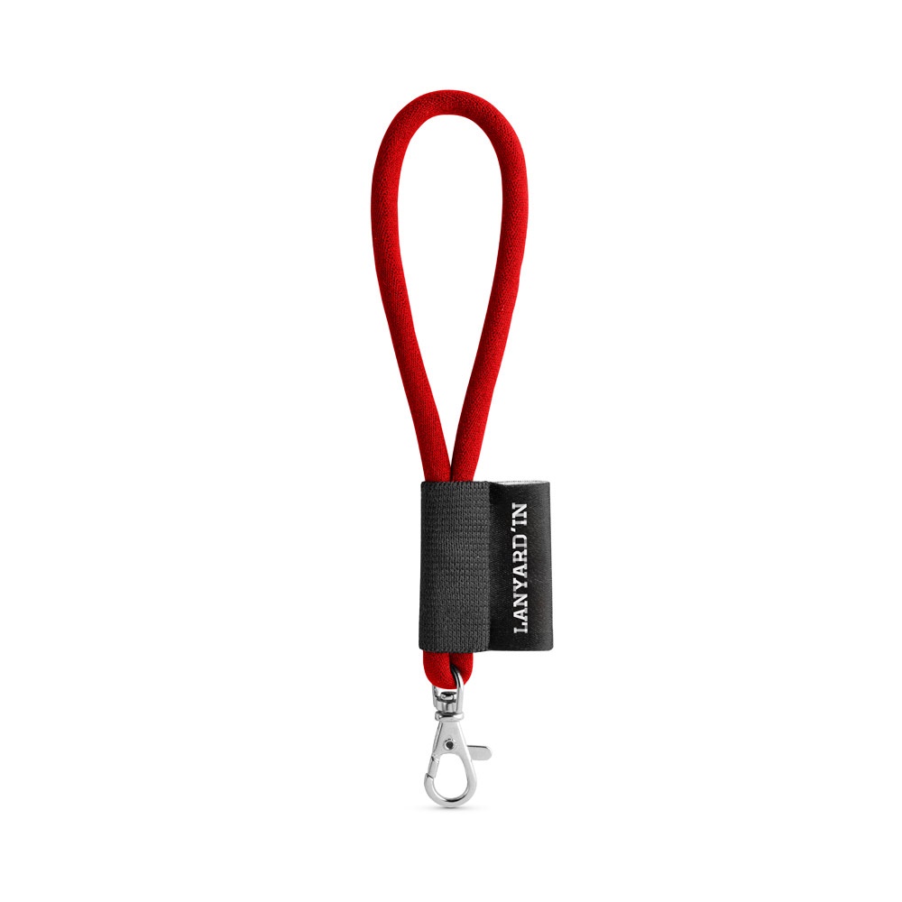 75090. Lanyard Tube Short Set. Standaard modellen - voor bedrijven en relatiegeschenken - 302 - Rood