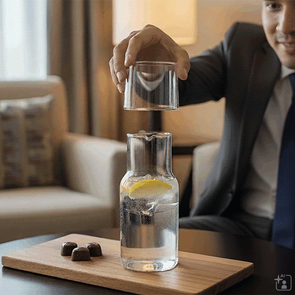 CALMY - Glazen karaf met drinkglas - kopen of bedrukken