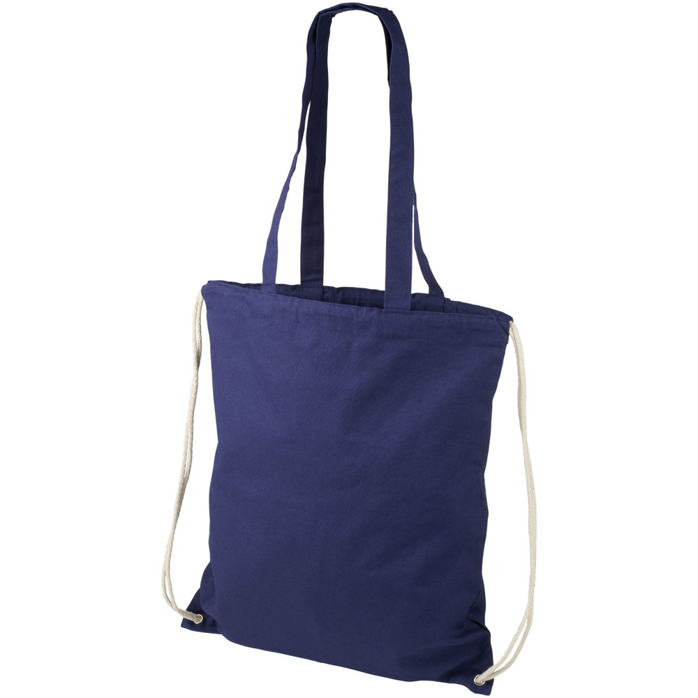 Eliza 240 g/m² katoenen rugzak met trekkoordsluiting 6L - voor bedrijven en relatiegeschenken - Marineblauw