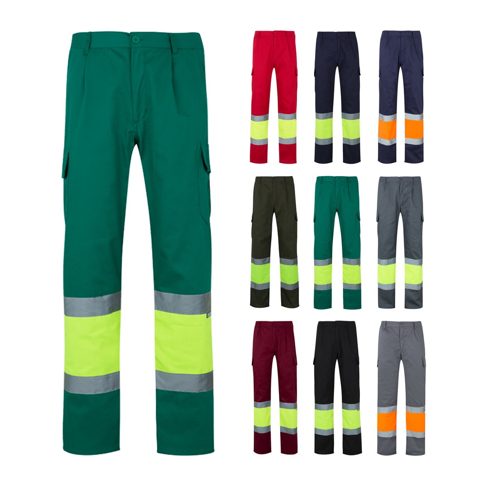 VL POSEIDON LARGE. Tweekleurige keperstof broek met meerdere zakken (210g/m²), van katoen (20%) en polyester