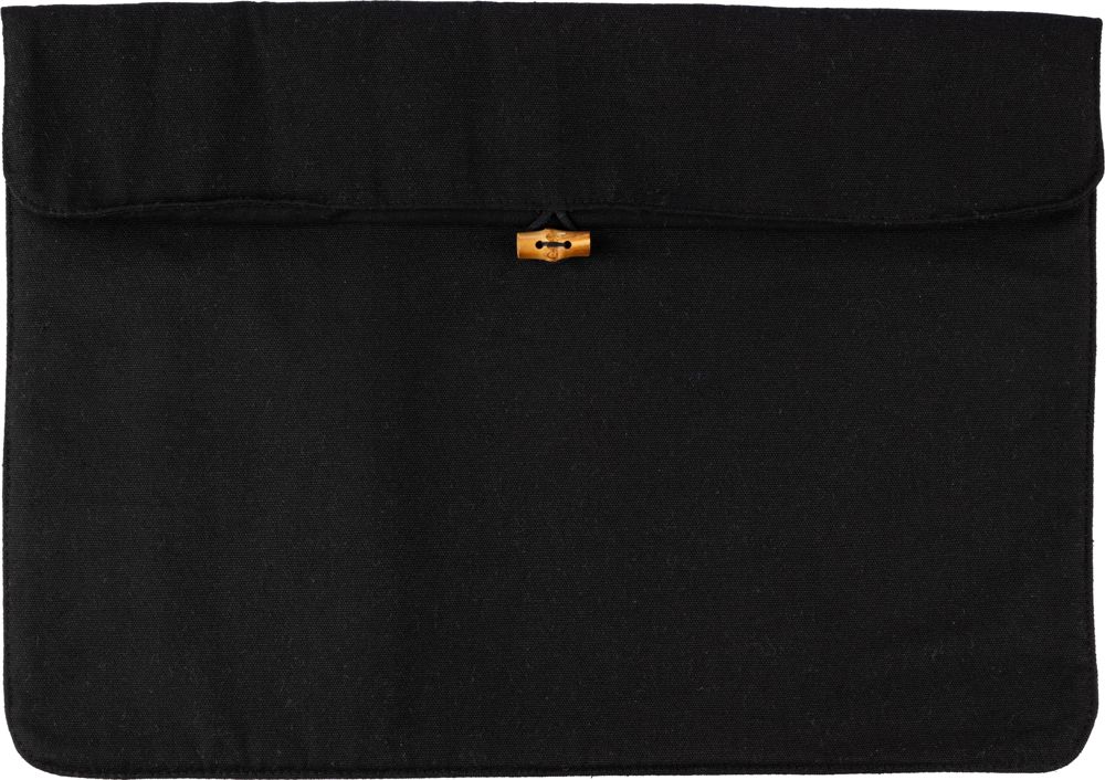 Katoenen (220 gr/m²) laptophoes Dirk - kopen of bedrukken - Zwart