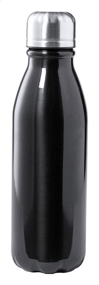 Wellon - aluminium fles - kopen of bedrukken - zwart