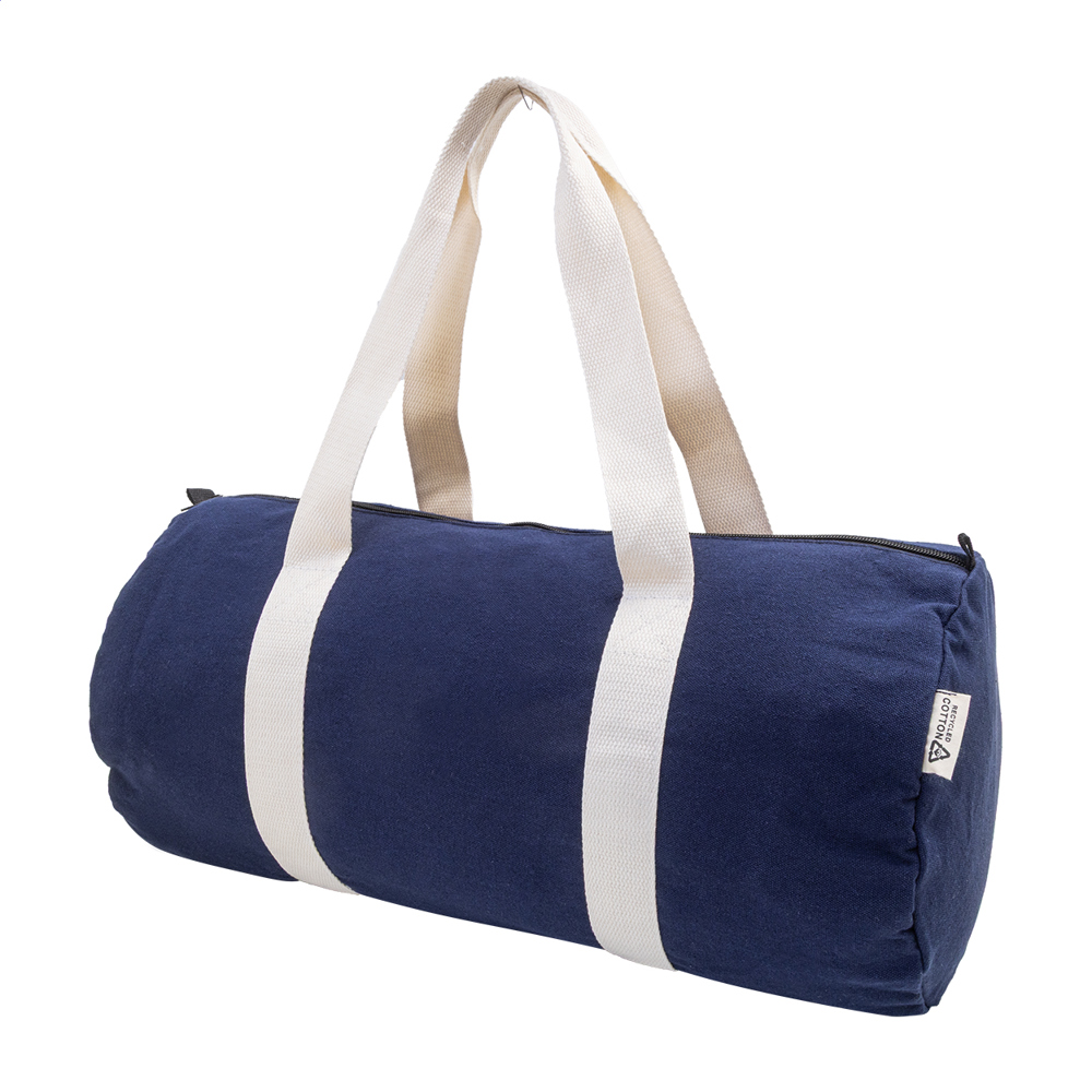 Rekan Duff - sporttas van gerecycled canvas - met logo of onbedrukt bestellen - blauw