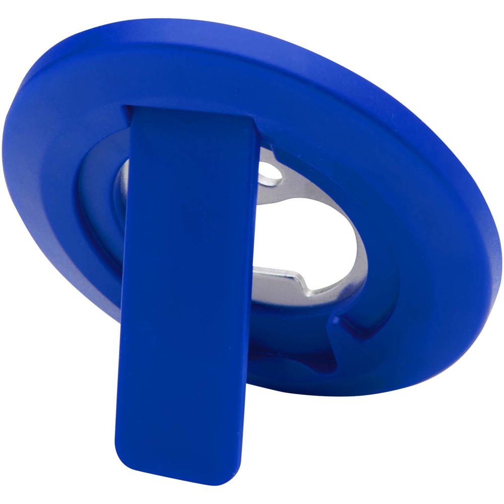 Ain magnetische telefoonstandaard van gerecycled plastic met flesopener 
