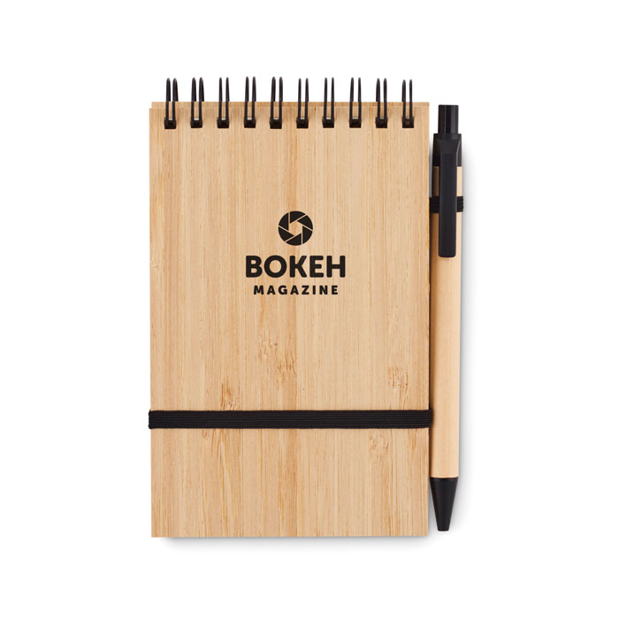 SONORABAM - A6 bamboe notitieblok set - met logo of onbedrukt bestellen
