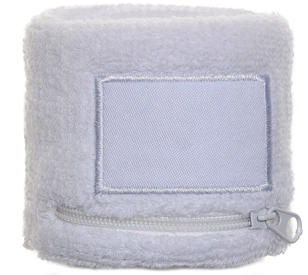 Polsband met label en ritsvakje - bedrukt of onbedrukt verkrijgbaar - Wit (White) / Wit